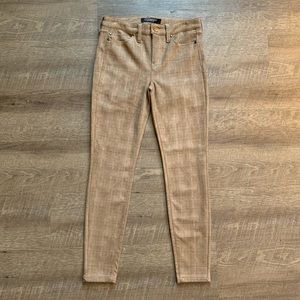 Faux Suede Plaid Pants